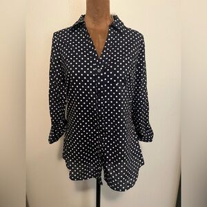 The Limited Polka Dot Women's Top - Navy and White